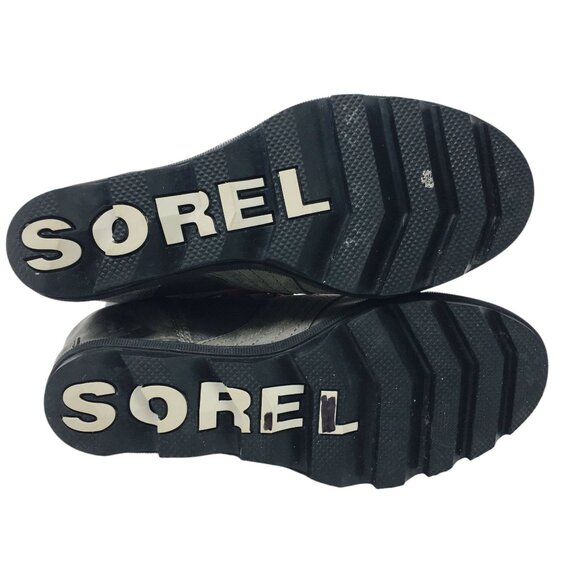 Sorel Lexie Wedge Lace Up Boots Women’s Size 8.5 Leather Canvas Quarry Gray - Picture 8 of 15